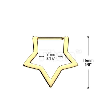 Implant Grade Titanium Hinged Hollow Star Segment Hoop Ring With Straight Bar  - Image 4