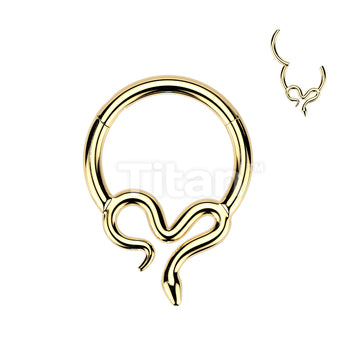 Titanium Hinged Segment Hoop Ring With Slithering Snake - Image 2