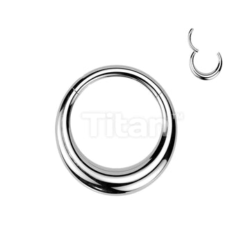 Titanium Wide Hollow Hinged Clicker Segment Hoop Ring - Image 2