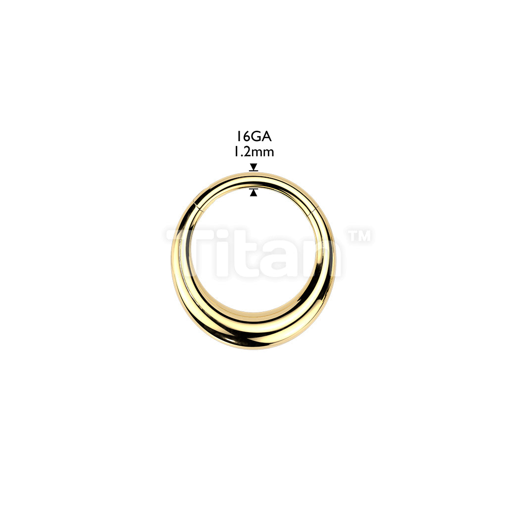 Titanium Wide Hollow Hinged Clicker Segment Hoop Ring - Image 4