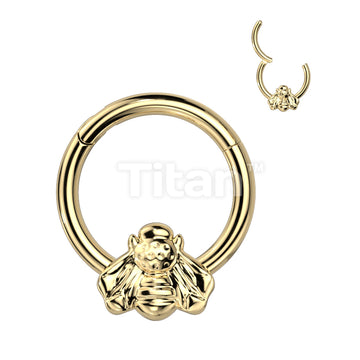 Implant Grade Titanium Hinged Segment Hoop Ring With Forward Facing Bee - Image 2