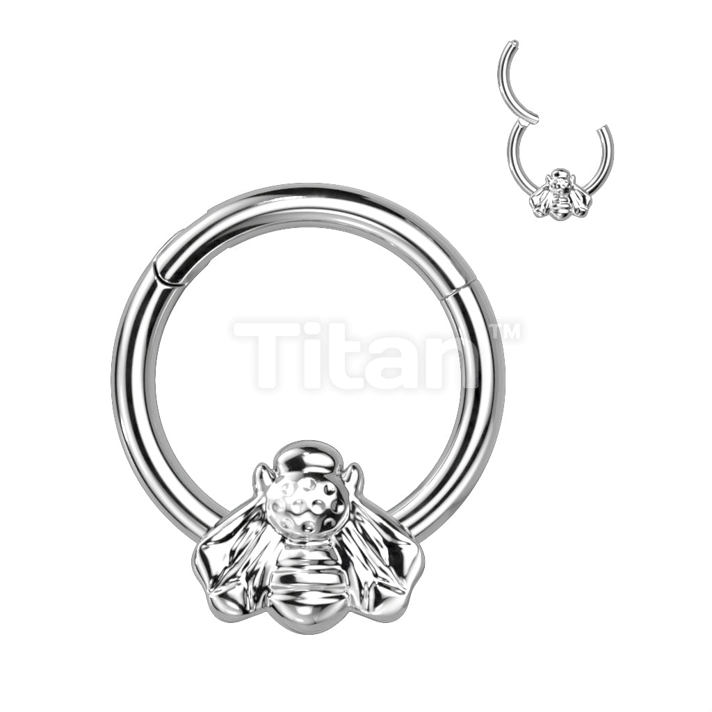 Implant Grade Titanium Hinged Segment Hoop Ring With Forward Facing Bee - Image 3