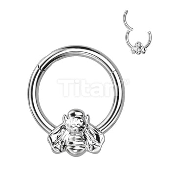 Implant Grade Titanium Hinged Segment Hoop Ring With Forward Facing Bee - Image 3