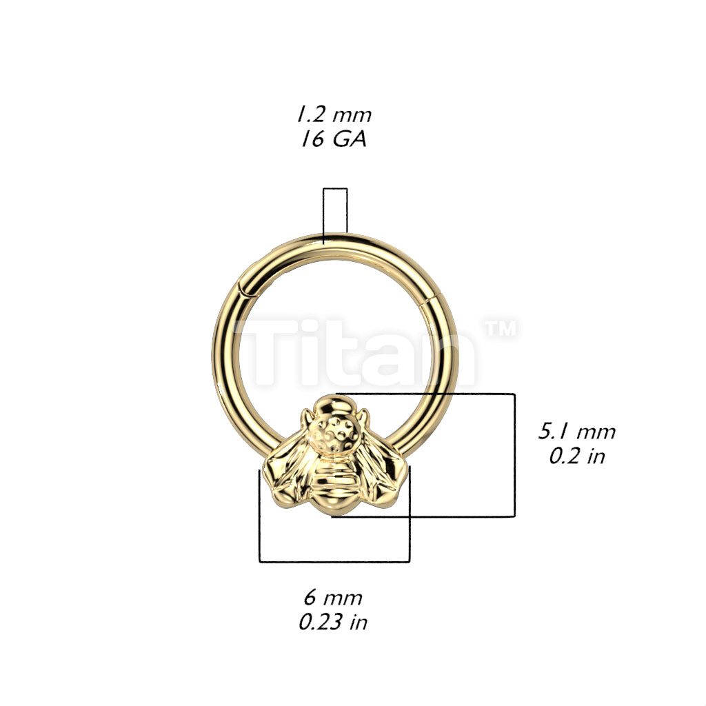 Implant Grade Titanium Hinged Segment Hoop Ring With Forward Facing Bee - Image 4