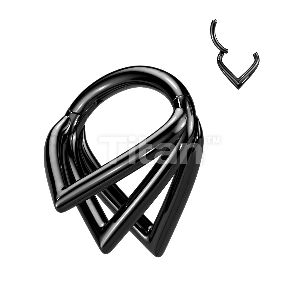 Implant Grade Titanium Hinged Segment Hoop Ring With Triple Pointed Chevron Hoops - Image 3