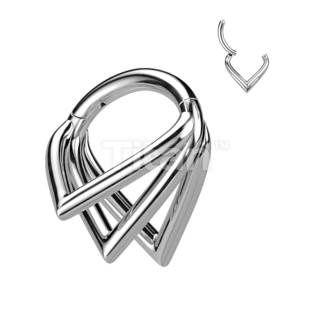 Implant Grade Titanium Hinged Segment Hoop Ring With Triple Pointed Chevron Hoops - Image 4