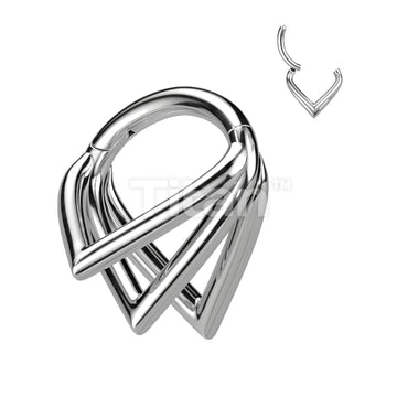 Implant Grade Titanium Hinged Segment Hoop Ring With Triple Pointed Chevron Hoops - Image 4