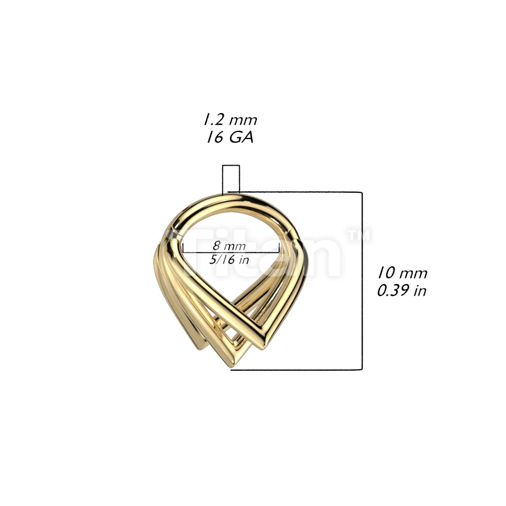 Implant Grade Titanium Hinged Segment Hoop Ring With Triple Pointed Chevron Hoops - Image 5