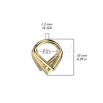 Implant Grade Titanium Hinged Segment Hoop Ring With Triple Pointed Chevron Hoops - Image 5