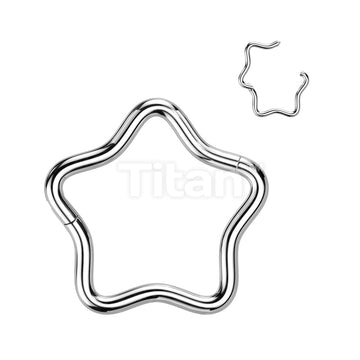 ASTM F136 Titanium Implant Grade Titanium Star Hinged Segment Hoop Ring - Image 4