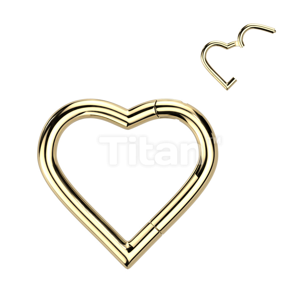 Implant Grade Titanium Heart Hinged Segment Hoop Ring - Image 2