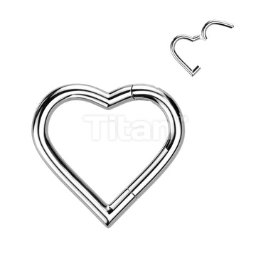 ASTM F136 Titanium Implant Grade Titanium Heart Hinged Segment Hoop Ring - Image 4