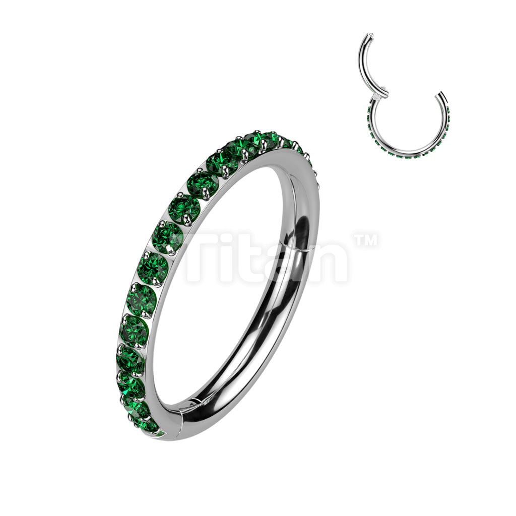 Implant Grade Titanium Hinged Segment Hoop Ring With Outward Facing Pave CNC Set CZ - Image 5