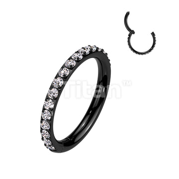 Implant Grade Titanium Hinged Segment Hoop Ring With Outward Facing Pave CNC Set CZ - Image 7