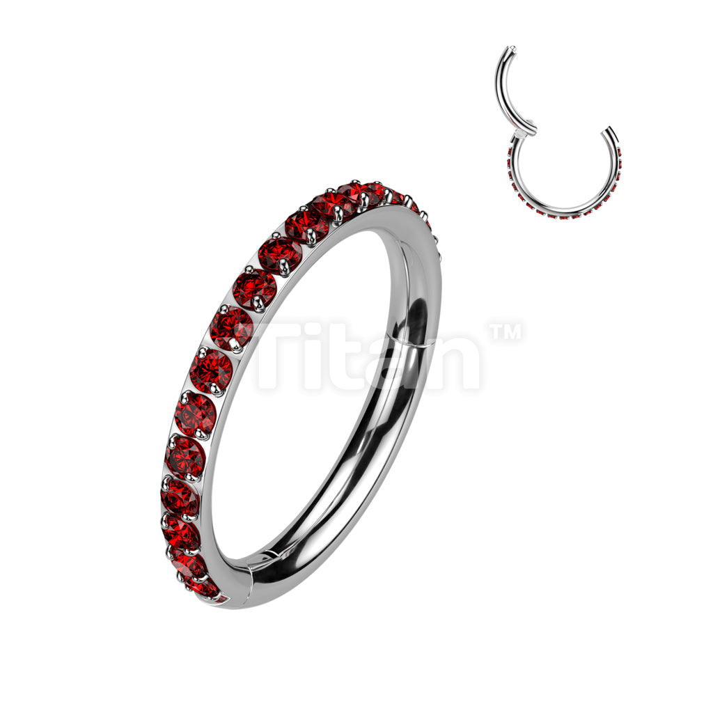 Implant Grade Titanium Hinged Segment Hoop Ring With Outward Facing Pave CNC Set CZ - Image 8