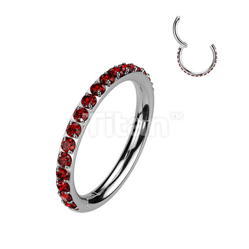 Implant Grade Titanium Hinged Segment Hoop Ring With Outward Facing Pave CNC Set CZ - Image 8