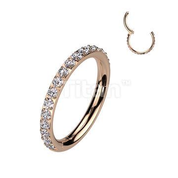 Implant Grade Titanium Hinged Segment Hoop Ring With Outward Facing Pave CNC Set CZ - Image 9