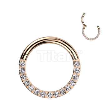 Implant Grade Titanium Hinged Segment Hoop Ring With Forward Facing Pave CNC Set CZ - Image 6