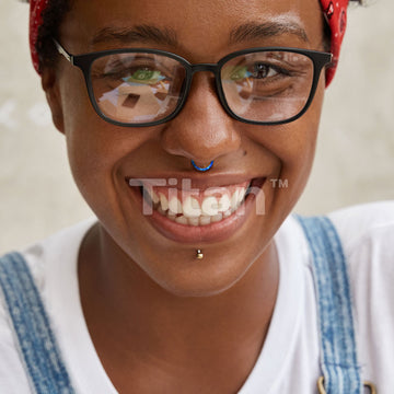 Implant Grade Titanium Hinged Segment Hoop Ring With Opal Lined Front - Image 8