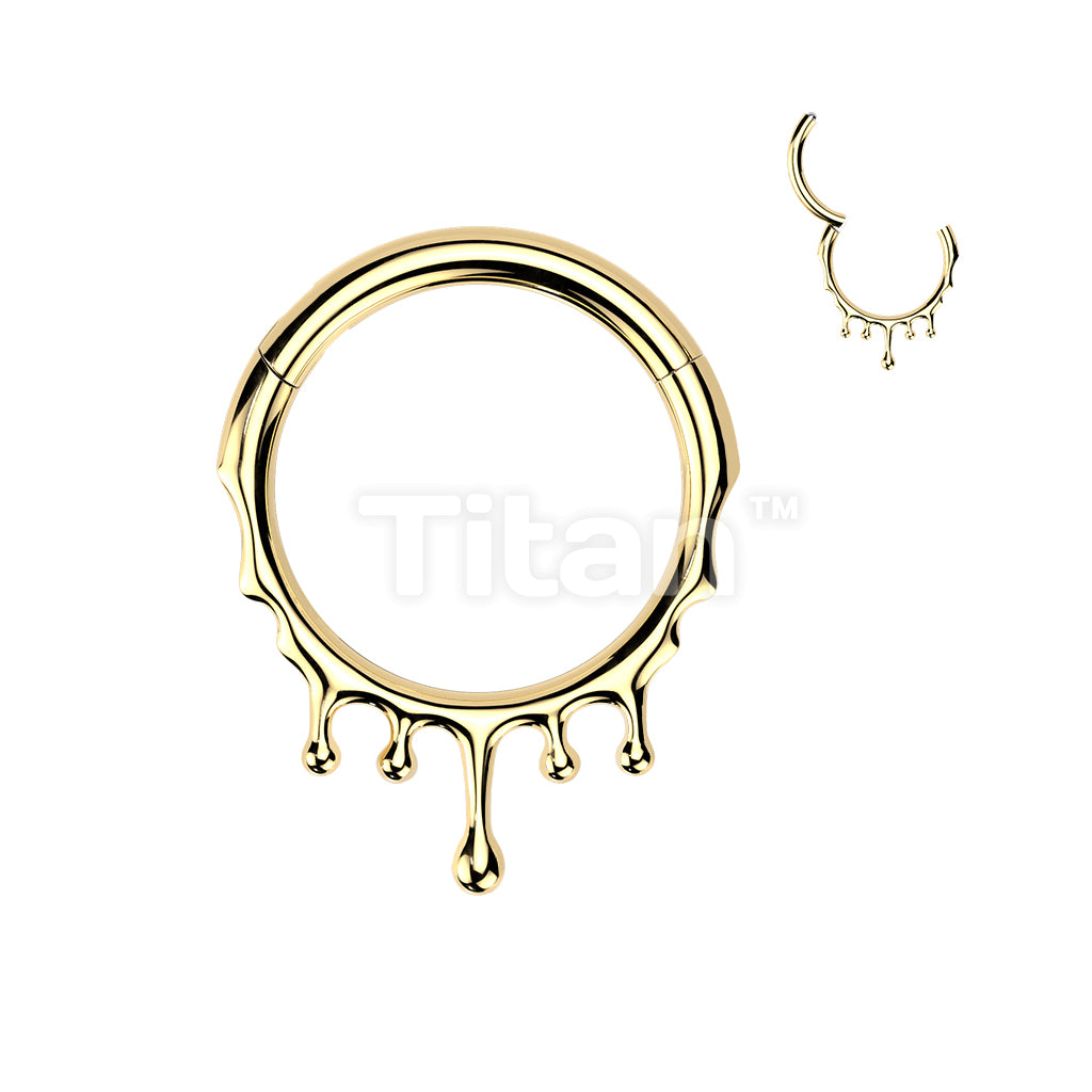 Titanium Hinged Blood Dripping Segment Hoop Ring - Image 2
