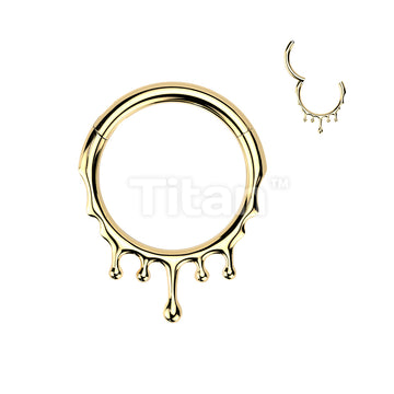 Titanium Hinged Blood Dripping Segment Hoop Ring - Image 2