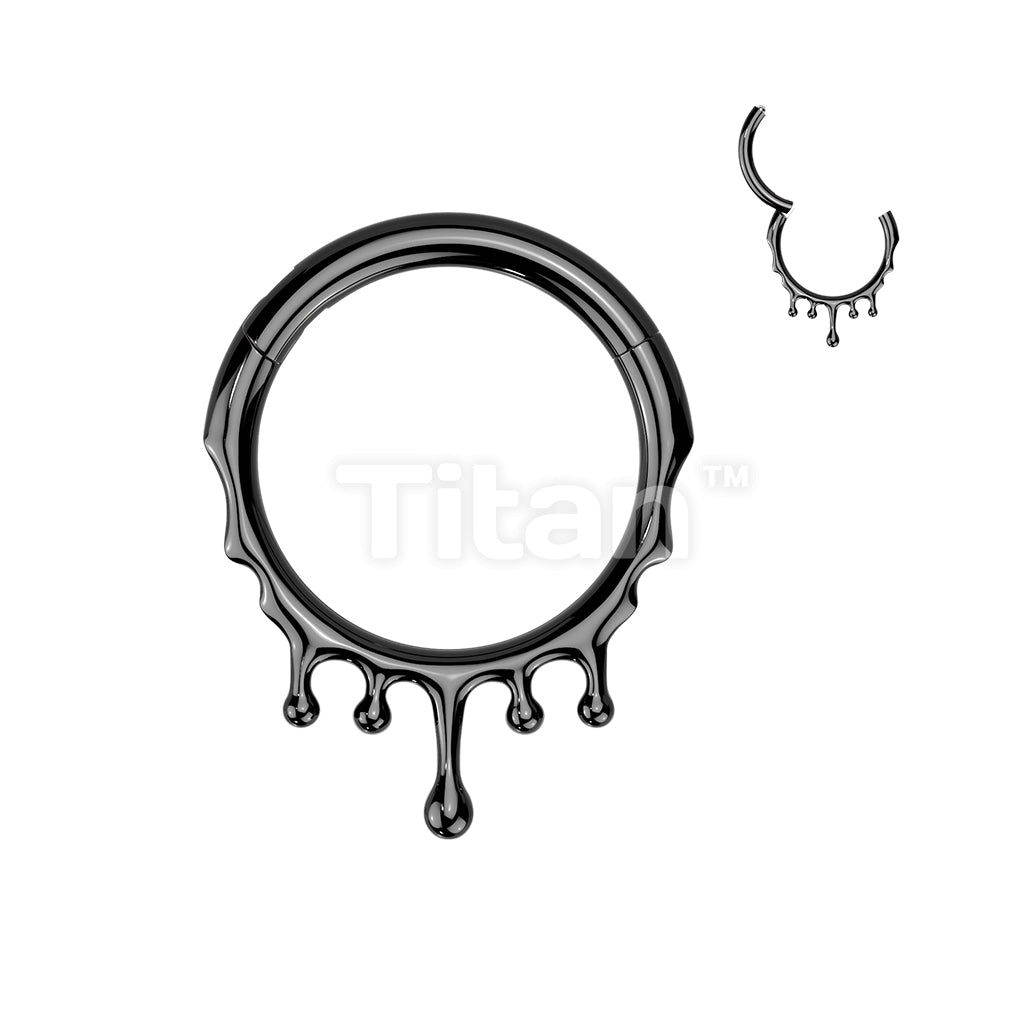 Titanium Hinged Blood Dripping Segment Hoop Ring - Image 3