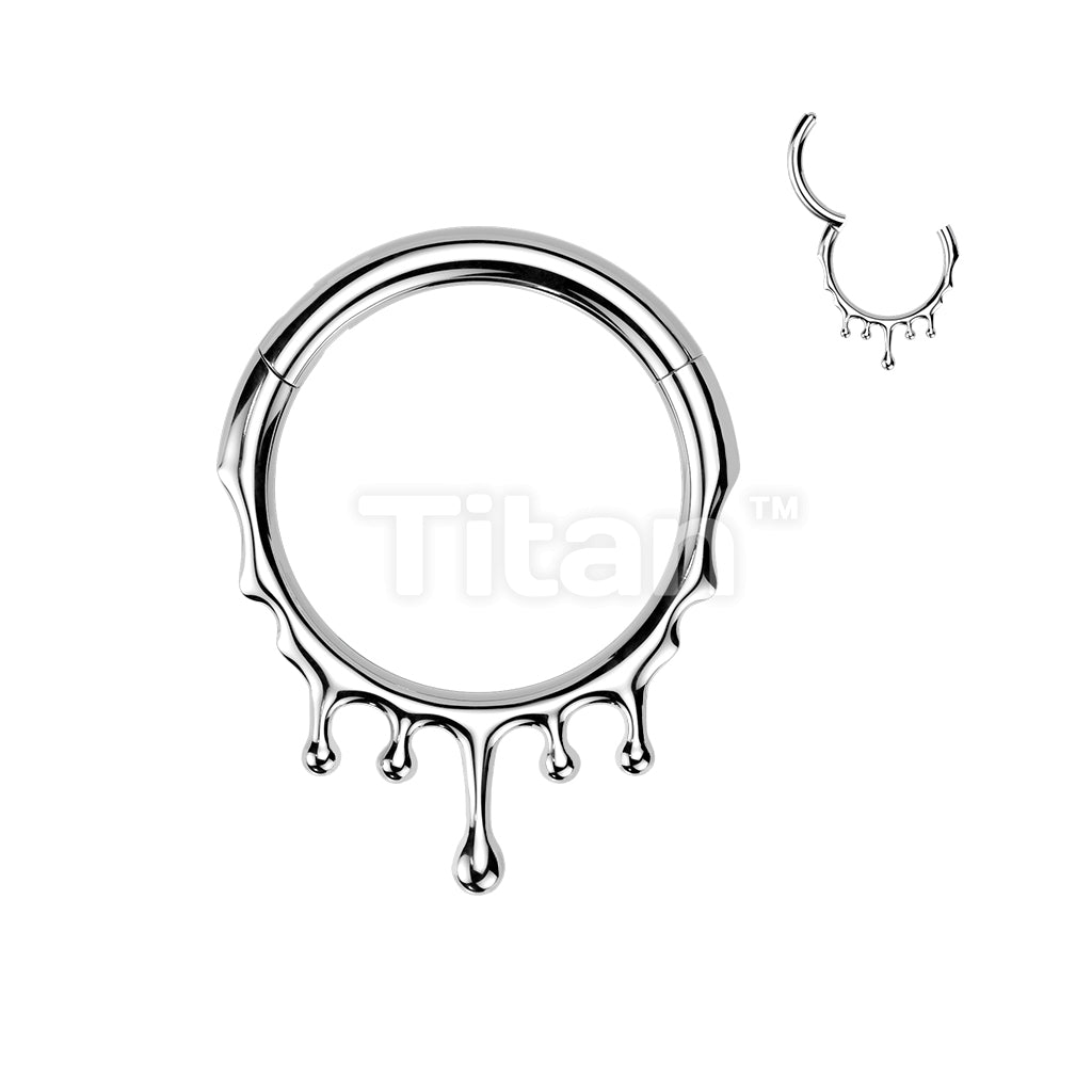 Titanium Hinged Blood Dripping Segment Hoop Ring - Image 4