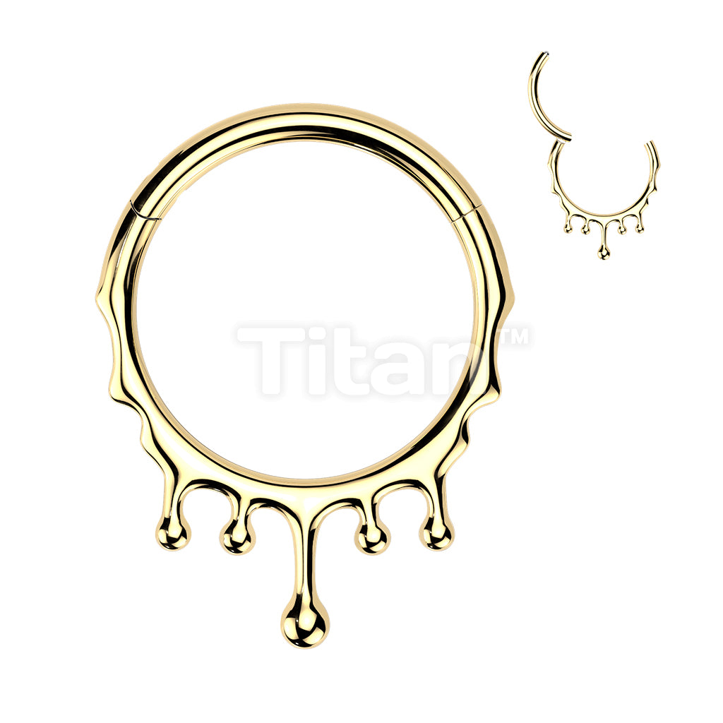 Titanium Hinged Blood Dripping Segment Hoop Ring - Image 5