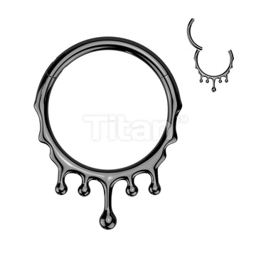 Titanium Hinged Blood Dripping Segment Hoop Ring - Image 6