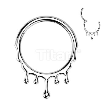 Titanium Hinged Blood Dripping Segment Hoop Ring - Image 7