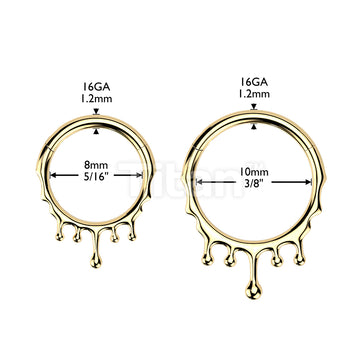 Titanium Hinged Blood Dripping Segment Hoop Ring - Image 8