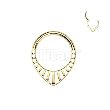 Titanium Chevron Hinged Segment Hoop Ring With Cut Outs - Image 2