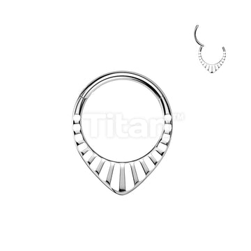 Titanium Chevron Hinged Segment Hoop Ring With Cut Outs - Image 3
