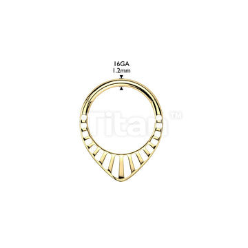Titanium Chevron Hinged Segment Hoop Ring With Cut Outs - Image 4