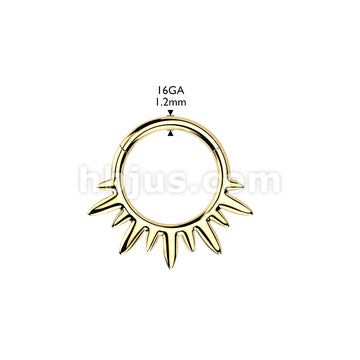 Titanium Hinged Segment Hoop Ring With Spikes - Image 5