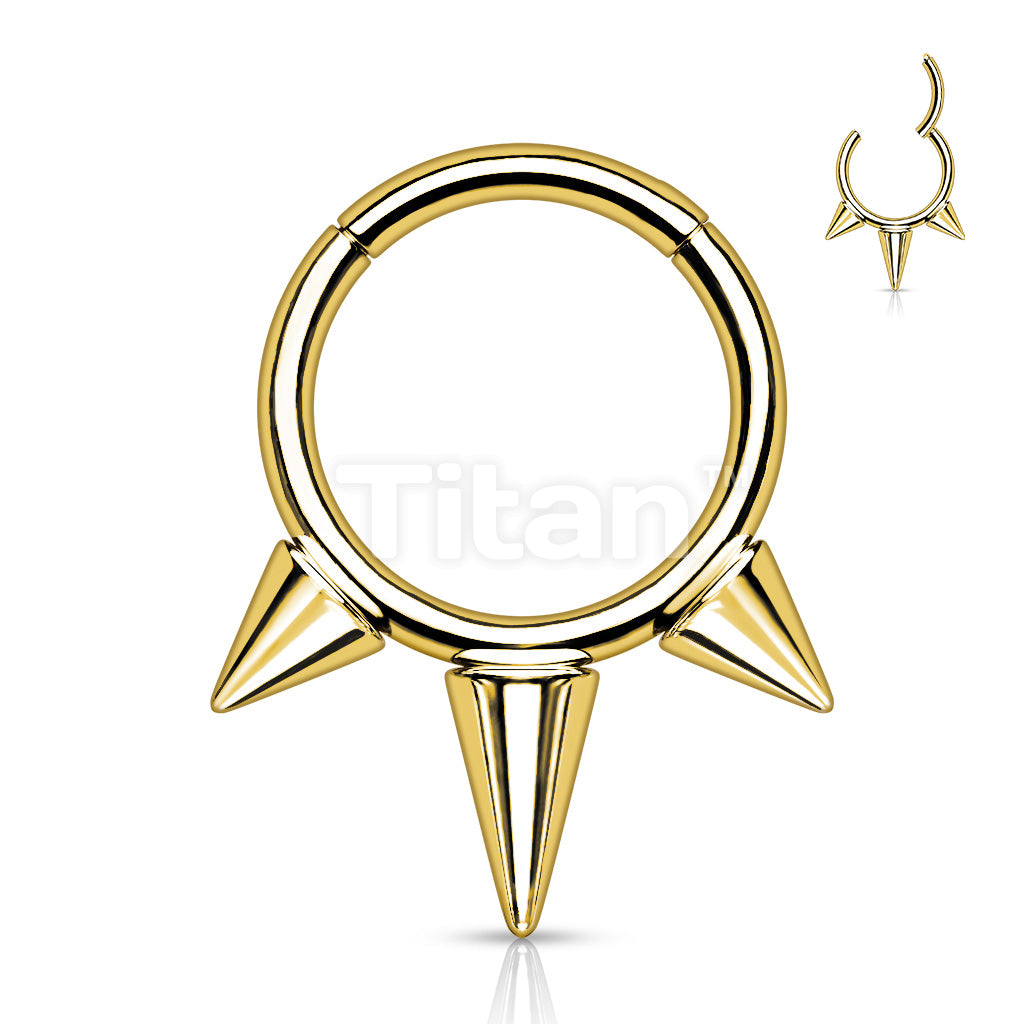 Implant Grade Titanium Hinged Segment Hoop Ring With Spikes - Image 3