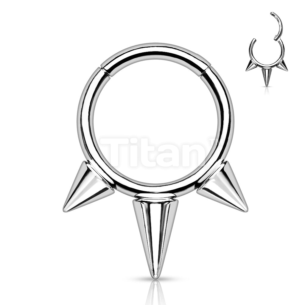 Implant Grade Titanium Hinged Segment Hoop Ring With Spikes - Image 5