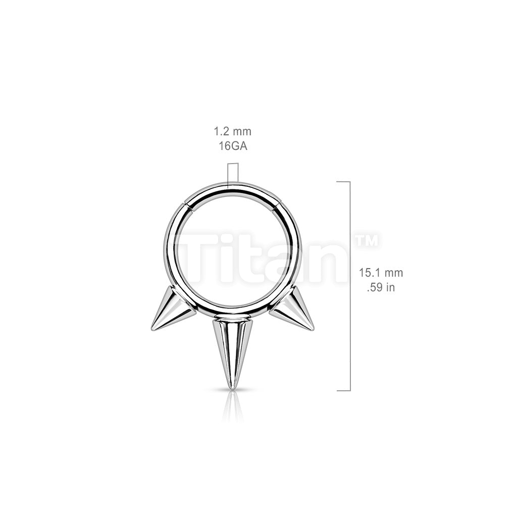 Implant Grade Titanium Hinged Segment Hoop Ring With Spikes - Image 6