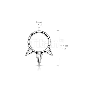 Implant Grade Titanium Hinged Segment Hoop Ring With Spikes - Image 6