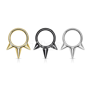 Implant Grade Titanium Hinged Segment Hoop Ring With Spikes - Image 7