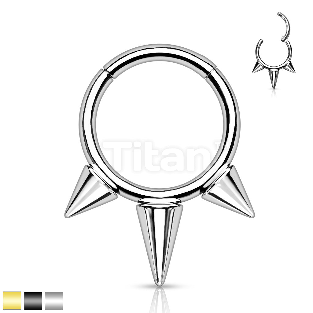 Implant Grade Titanium Hinged Segment Hoop Ring With Spikes - Image 2