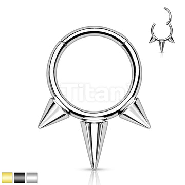 Implant Grade Titanium Hinged Segment Hoop Ring With Spikes - Image 2