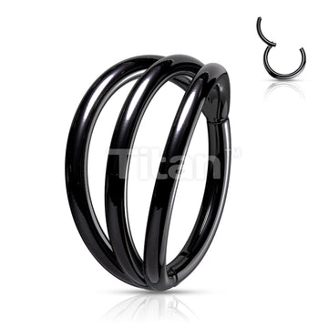 Implant Grade Titanium Hinged Segment Triple Hoop Ring - Image 4