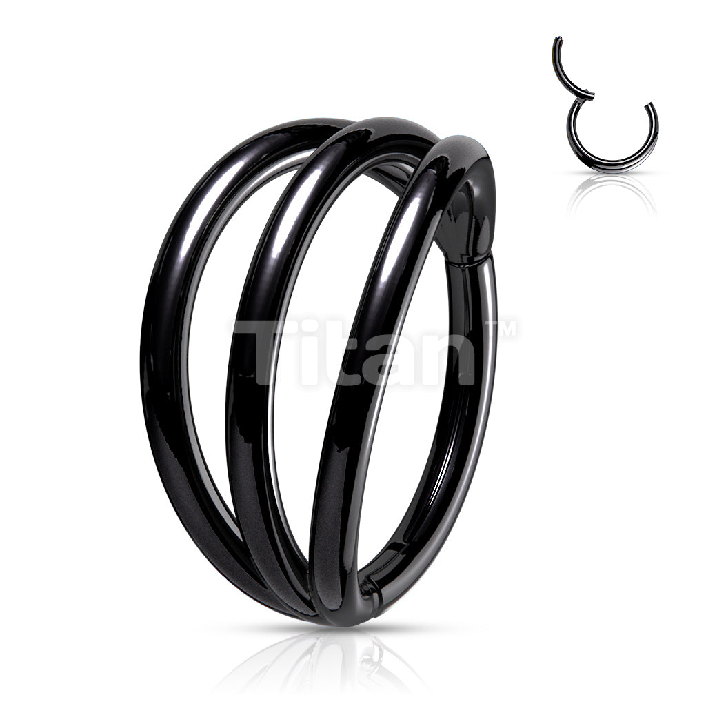ASTM F136 Titanium Implant Grade Titanium Hinged Segment Triple Hoop Ring - Image 4