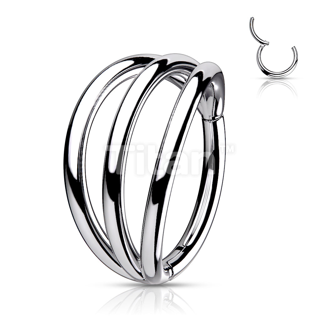 Implant Grade Titanium Hinged Segment Triple Hoop Ring - Image 6
