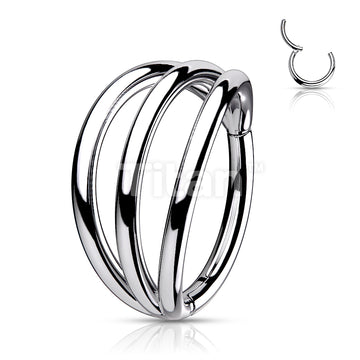 ASTM F136 Titanium Implant Grade Titanium Hinged Segment Triple Hoop Ring - Image 6