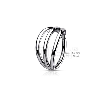 Implant Grade Titanium Hinged Segment Triple Hoop Ring - Image 8