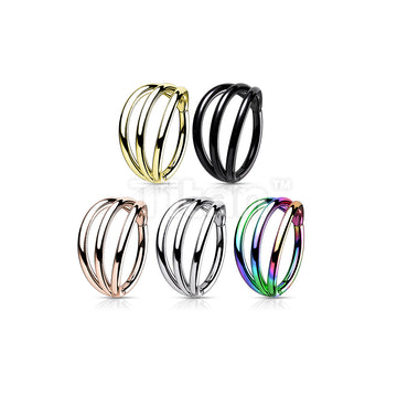 ASTM F136 Titanium Implant Grade Titanium Hinged Segment Triple Hoop Ring - Image 9