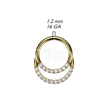 Implant Grade Titanium Hinged Segment Hoop Ring With Double Row of Pave CZs - Image 4