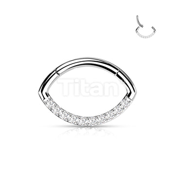 ASTM F136 Titanium Implant Grade Titanium CZ Lined Oval Hinged Segment... - Image 3